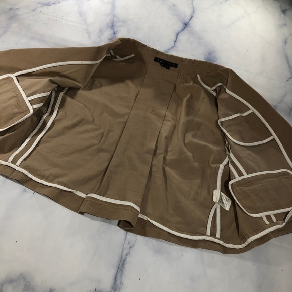 Theory Camel Brown Lelaini Cropped Blazer Jacket - Picture 7 of 8